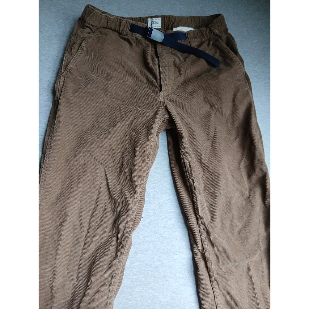 J Crew Pants Mens Medium Belted Corduroy Straight Leg Stretch Comfort Preppy